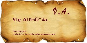 Vig Alfréda névjegykártya